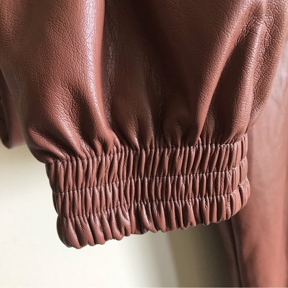 Babaton Brown Faux Leather Joggers - Picture 4 of 9